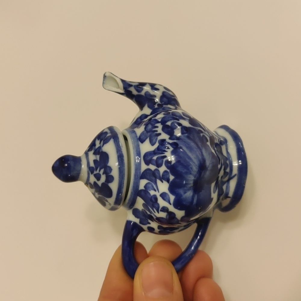 Vintage Retro Inspired Cottage Core Delft Blue Hand Painted Ceramic Lot Of 3 - Picture 2 of 15